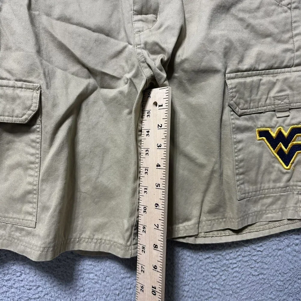 West Virginia Mountaineers Khaki CargoShorts Tan Brown WVU‎ Logo Size 28/30 Dad